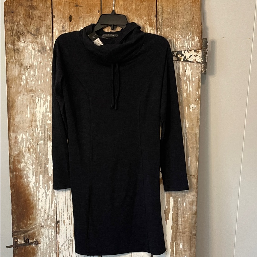 Drawstring Cowl Hoodie Dress